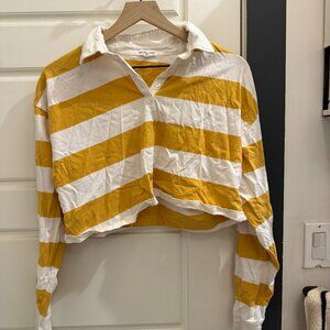 Yellow striped crop top